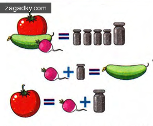 Детские загадки: Сколько весит каждый овощ?