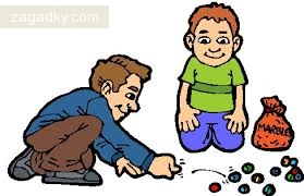 Логические загадки: Двое играют в камешки. Цель - бросить свой камень так, чтобы он упал как можно ближе к зафиксированной точке.